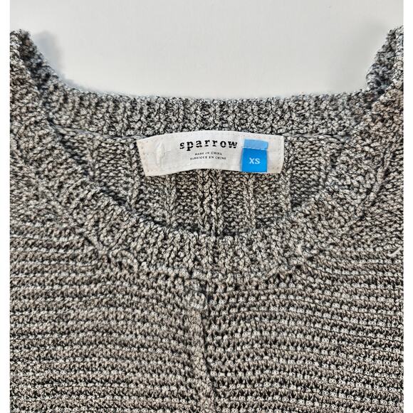 Sparrow grey knit sleevless tunic sweater with side slits XS minimalist career - Picture 8 of 10